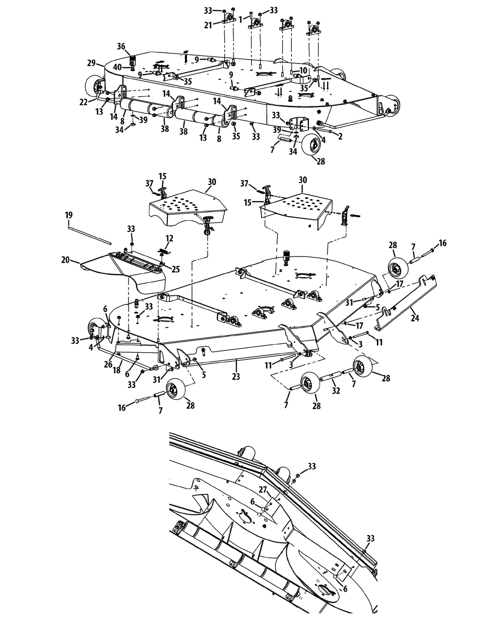 Mower Deck 72-Inch Diagram and Parts List for S7237-KW LP-53AP8DU8750-999cc Cub Cadet Lawn Tractor